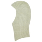 Rick Owens Women's Skull Balaclava in Pale Green 