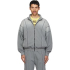 Off-White Gray Relaxed Garment Dyed Track Jacket