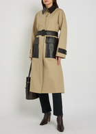 Joseph Zaman Belted Leather and Cotton Coat Camel