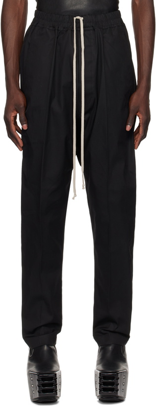 Photo: Rick Owens Black Porterville Drawstring Long Trousers