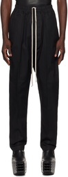 Rick Owens Black Porterville Drawstring Long Trousers