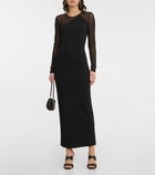 Rotate Birger Christensen Isadora logo mesh maxi dress