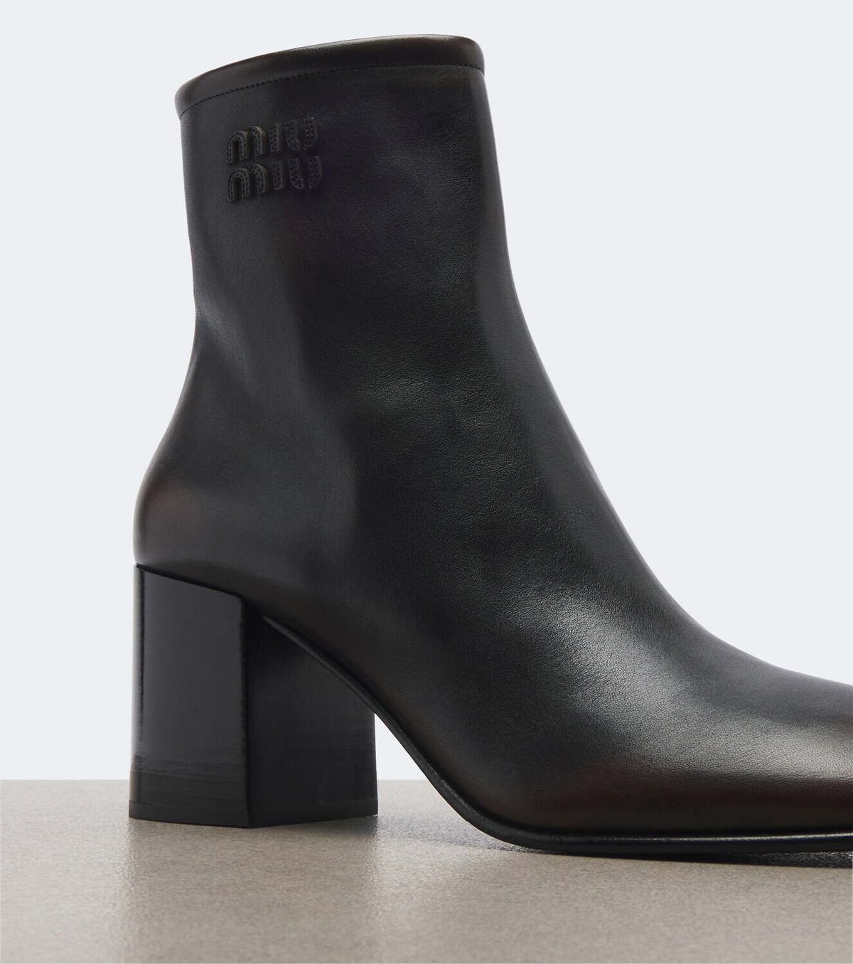 Miu Miu Logo leather ankle boots