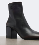 Miu Miu Logo leather ankle boots