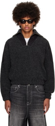 Karmuel Young Black Strong Arm Furry Padded Sweatshirt