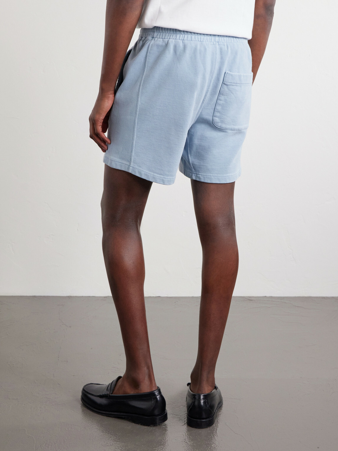 Remi Relief - Straight-Leg Cotton-Jersey Shorts - Blue