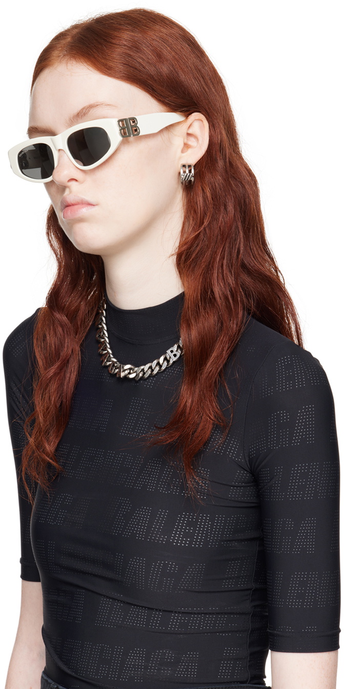 Balenciaga White Dynasty D-Frame Sunglasses Balenciaga
