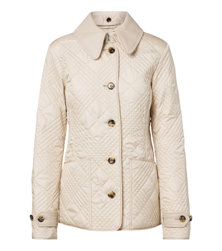 Photo: Burberry Fernleigh leather-trimmed quilted jacket