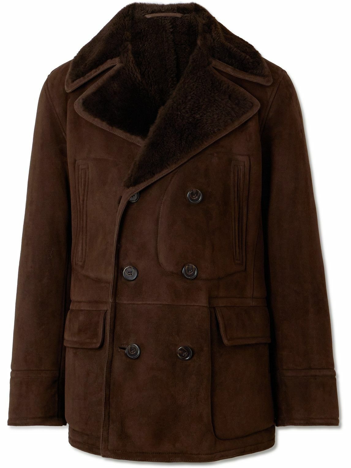 Photo: Polo Ralph Lauren - The Polo Double-Breasted Shearling Coat - Brown