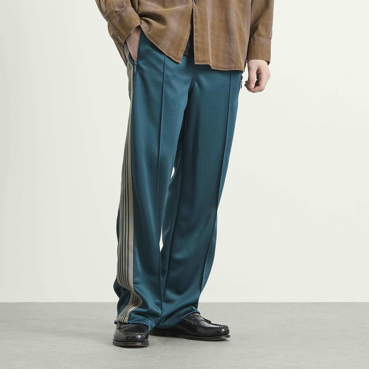 Needles Men's Poly Smooth Track Pants in Green