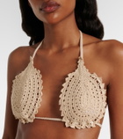 The Attico Crochet cotton bikini top