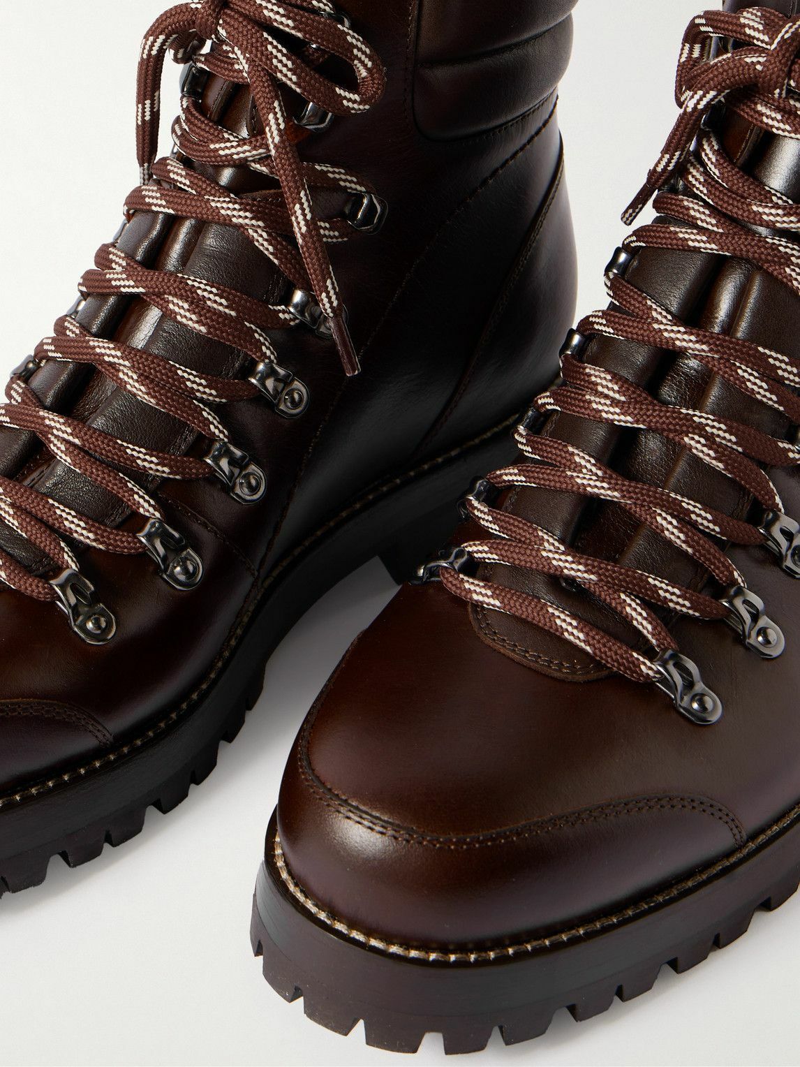 Manolo Blahnik - Janka Leather Hiking Boots - Brown