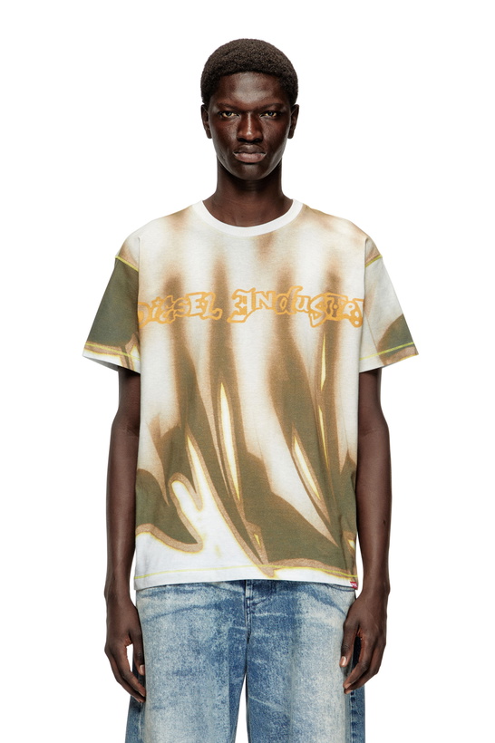 Photo: Diesel T-shirt with graffiti print - T-Shirts Mens in Multicolor