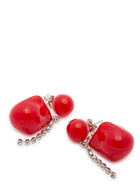 Completedworks Beaded Rhodium-plated Drop Earrings - Red - One Size