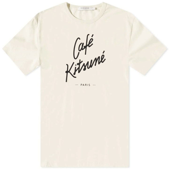 Photo: Maison Kitsuné Men's Cafe Kitsune Classic T-Shirt in Latte