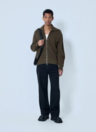 Bottega Veneta Zip-Front High Collar Cardigan