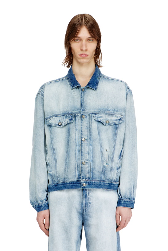 Photo: Diesel Trucker jacket in medium-light skeleton denim - Denim Jackets - Unisex - Blue