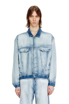 Diesel Trucker jacket in medium-light skeleton denim - Denim Jackets - Unisex - Blue