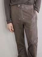 Rick Owens - Motopants Straight-Leg Panelled Leather Trousers - Brown