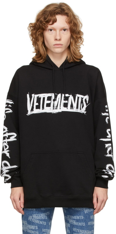 Photo: VETEMENTS Black & White World Tour Logo Hoodie