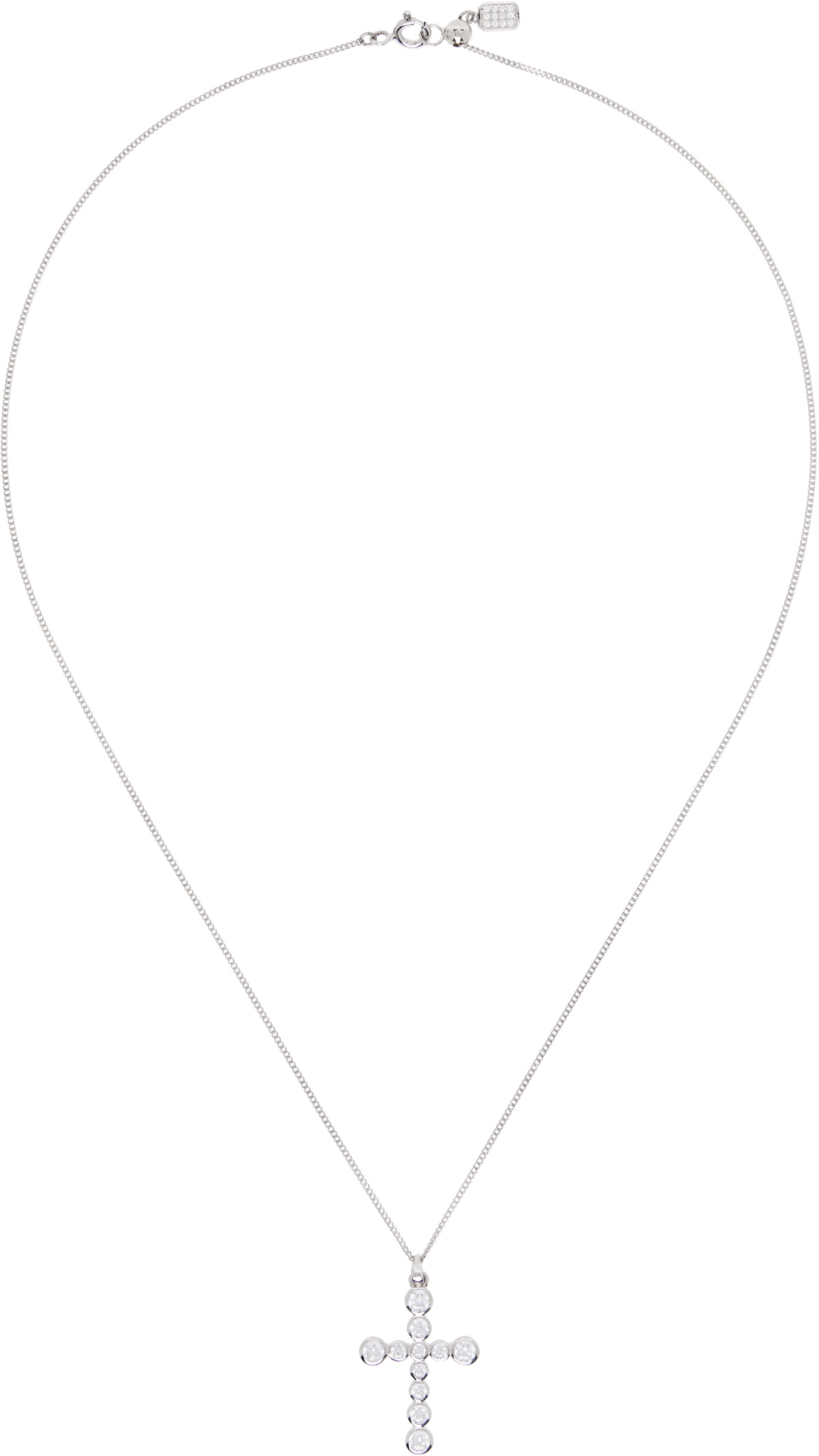 ●●NUMBERING●●Round Brilliant Small Cross Neckless #3719 Numbering Silver #3719 Round Brilliant Small Cross Necklace
