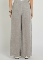 Emporio Armani Wide-leg Linen-blend Trousers Light Grey