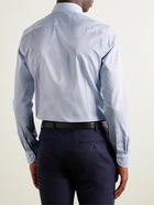 Canali - Slim-Fit Cutaway-Collar Striped Cotton-Twill Shirt - Blue