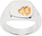 Tom Wood Silver & Gold Small Mined Diamond Ring