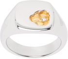 Tom Wood Silver & Gold Small Mined Diamond Ring