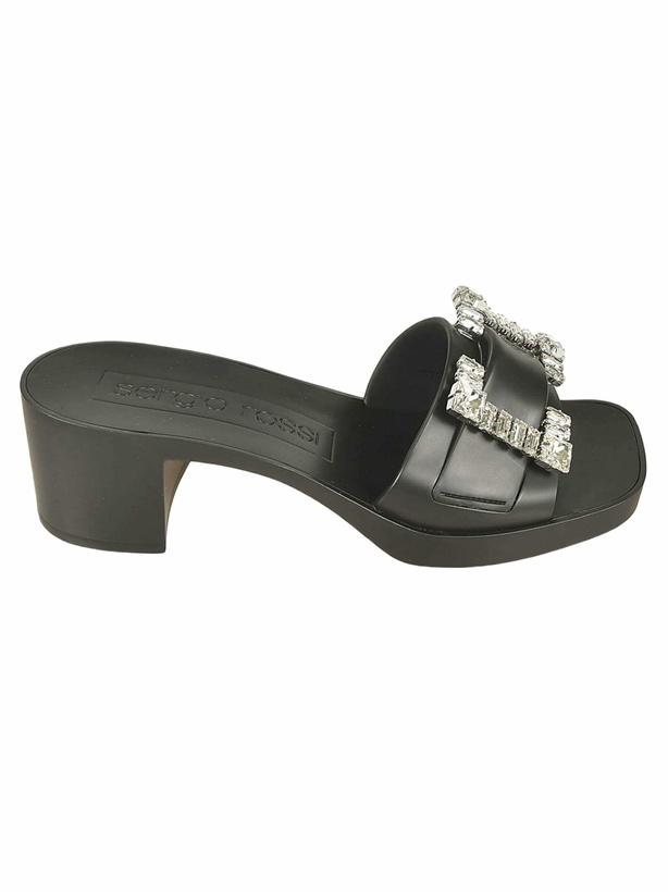 Photo: Sergio Rossi Crystal Embellished Block Heel Sandals