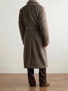 Richard James - Shawl-Collar Belted Double-Breasted Alpaca Coat - Brown