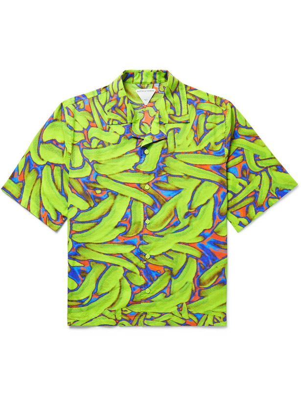 Photo: Bottega Veneta - Camp-Collar Printed Shell Shirt - Green