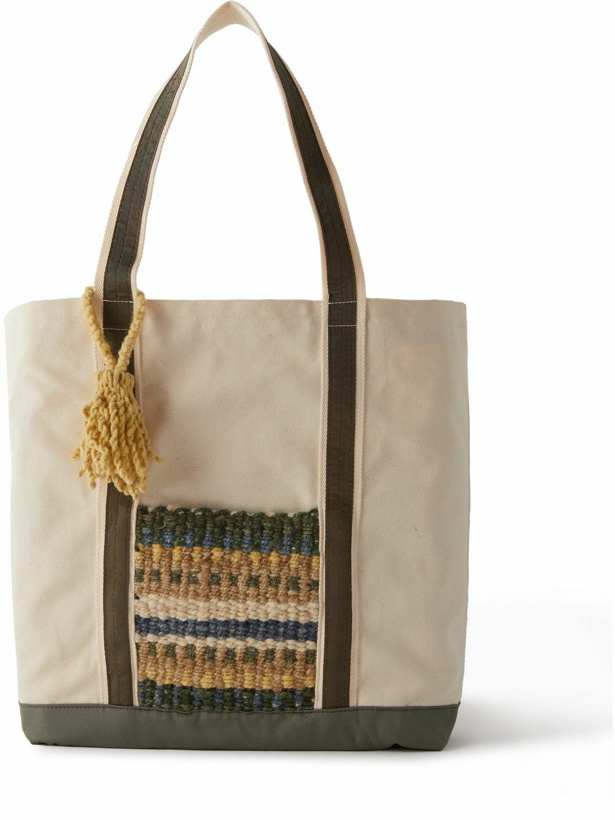 Photo: Adish - Tasselled Cotton-Canvas, Wool and Grosgrain Tote Bag