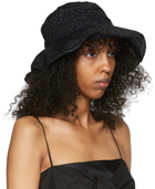 MM6 Maison Margiela Black Raffia Beach Hat