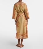 Zimmermann Belted printed silk midi dress
