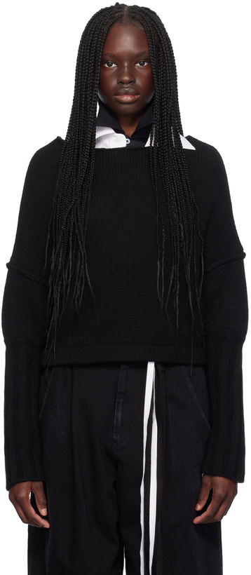 Photo: YOHJI YAMAMOTO Black R-Cap Sleeve Sweater