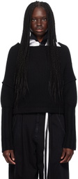 YOHJI YAMAMOTO Black R-Cap Sleeve Sweater