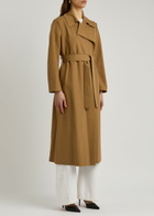 Harris Wharf London Belted Woven Trench Coat Tan