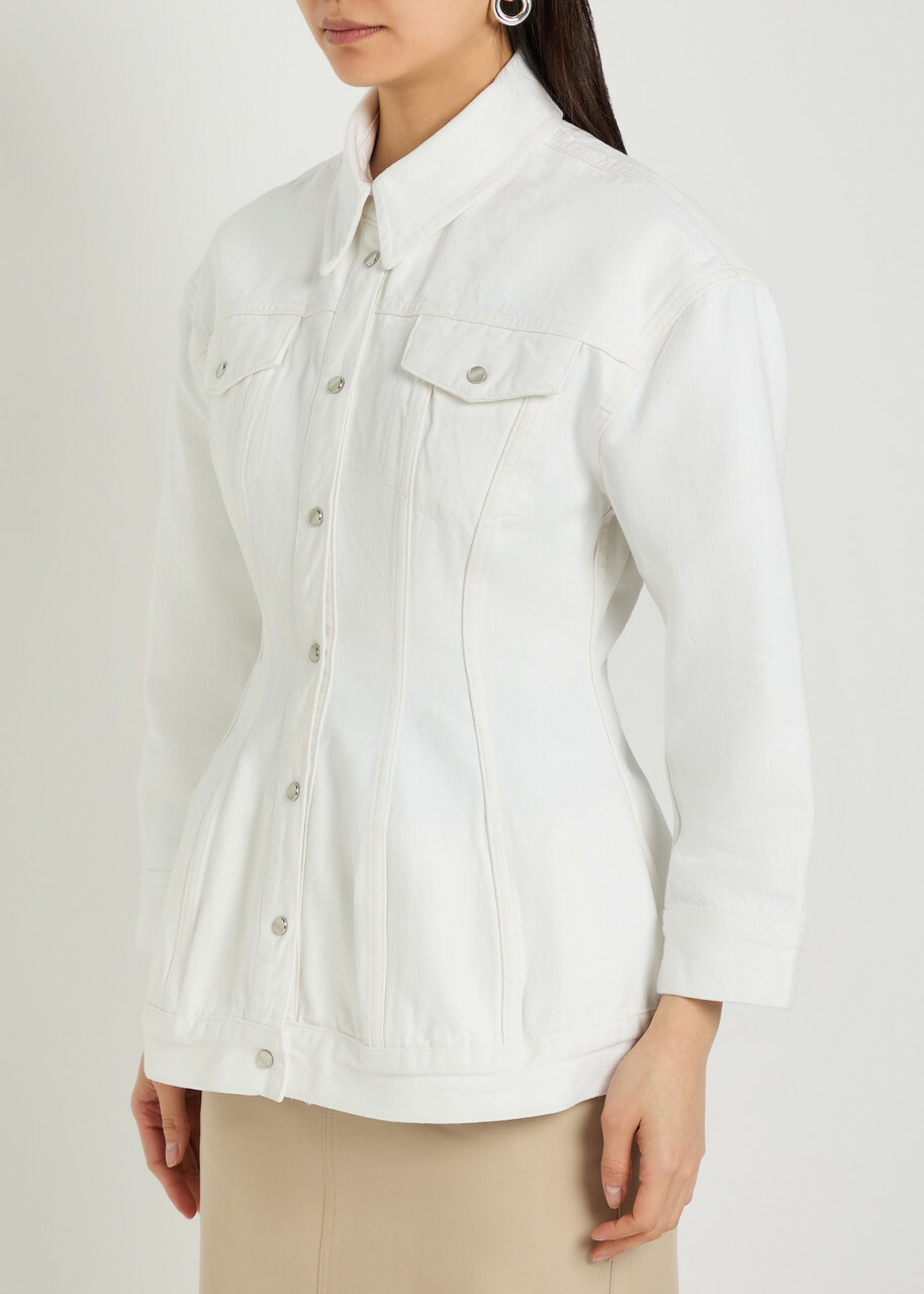 Wardrobe.nyc Sculpted Denim Jacket White