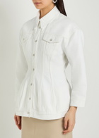 Wardrobe.nyc Sculpted Denim Jacket White