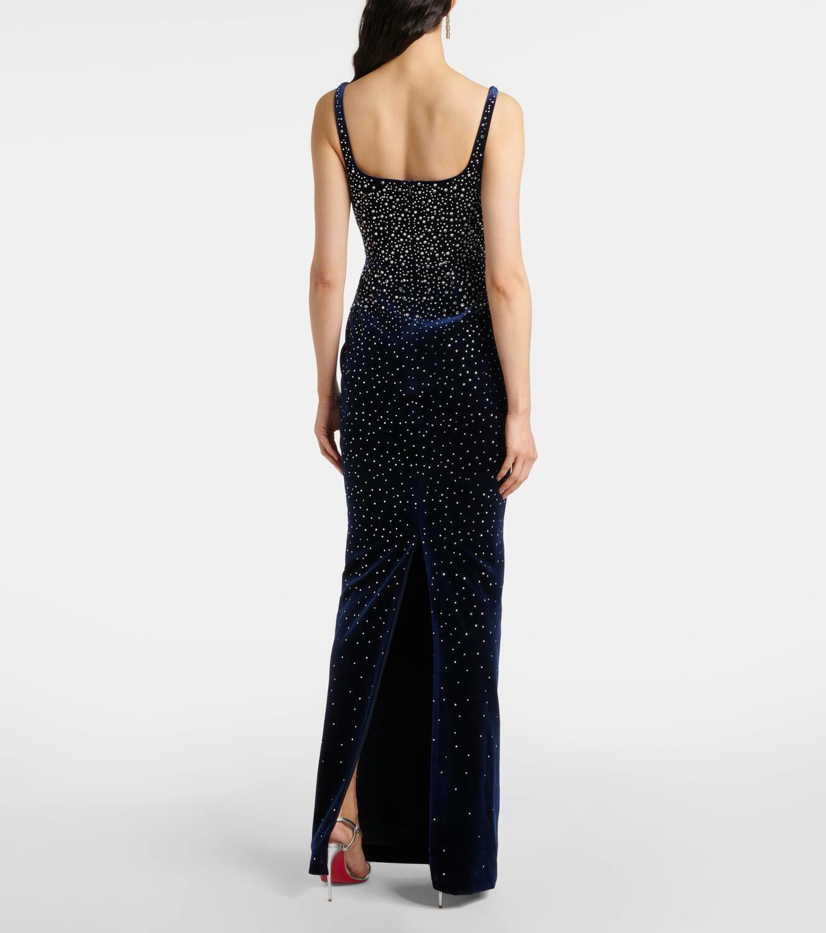 Alex Perry Singlet crystal-embellished velvet gown