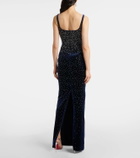 Alex Perry Singlet crystal-embellished velvet gown