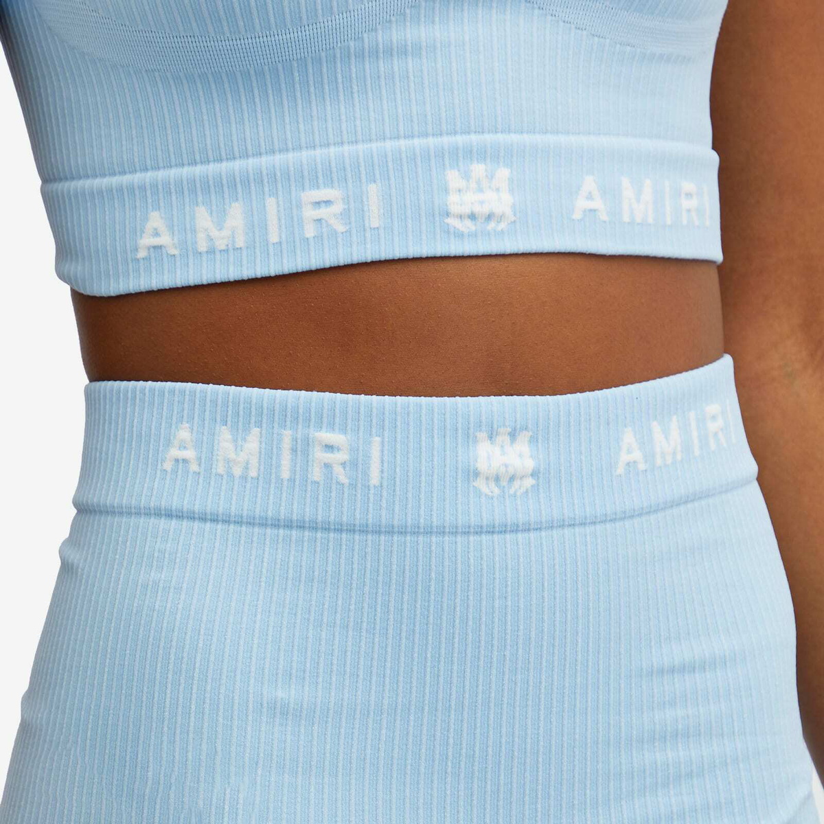 AMIRI Women's MA Ribbed Seamless Legging in Cerulean