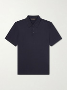 Slowear - Cotton and Silk-Blend Jersey Polo Shirt - Blue