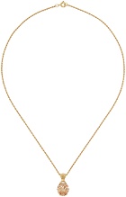 Ernest W. Baker Gold & Orange Oval Stone Necklace