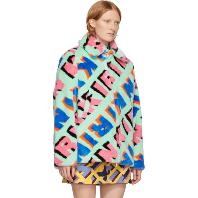 Kirin Multicolor Eco-Fur Typo Jacket