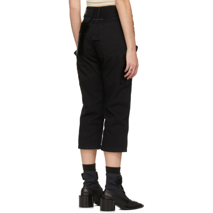 MM6 Maison Margiela Black Cropped Work Jeans