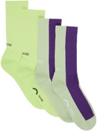 SOCKSSS Two-Pack Green & Purple Socks