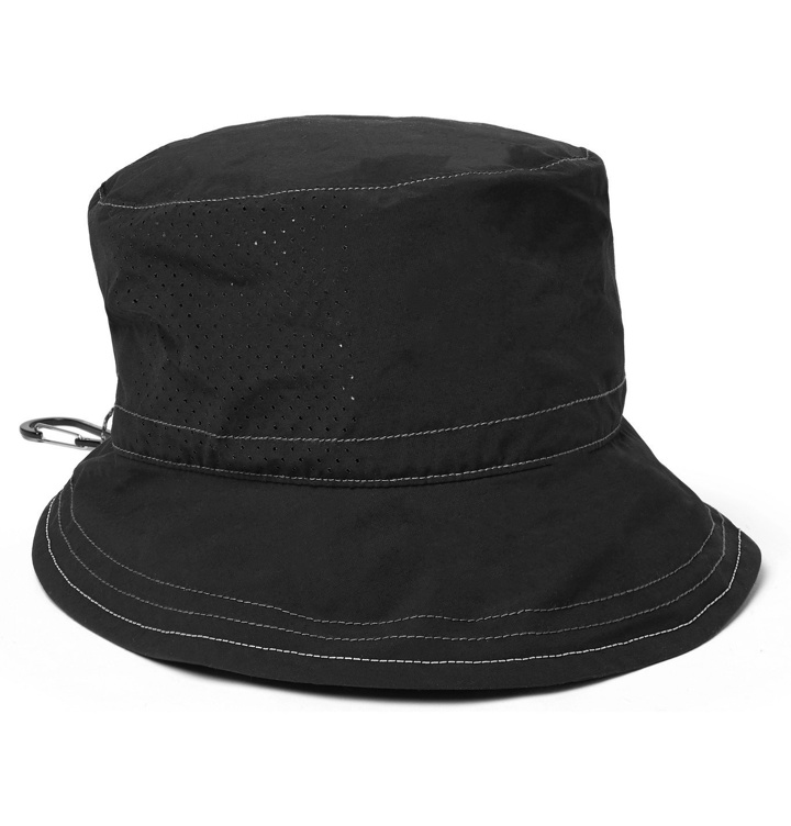 Photo: And Wander - Logo-Appliquéd Perforated Nylon Bucket Hat - Black