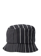 Off-Key Pinstripe Bucket Hat in Black